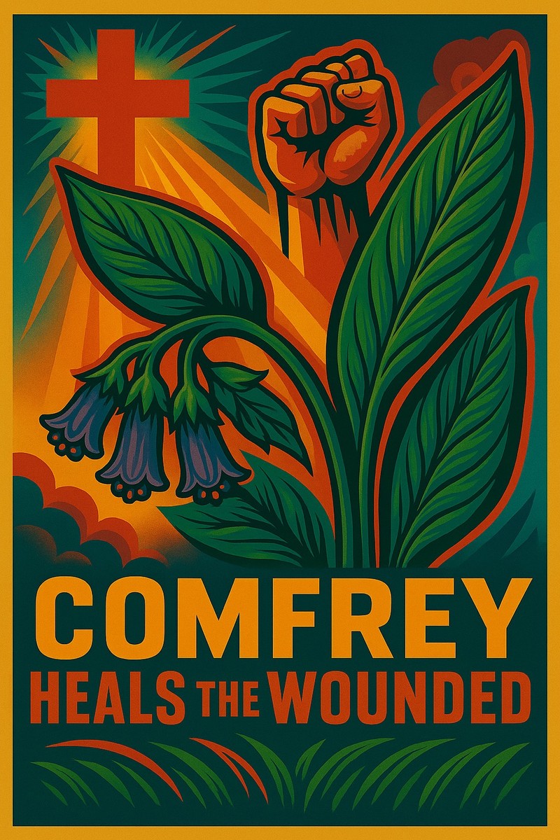Comfrey Heals the Wounded design