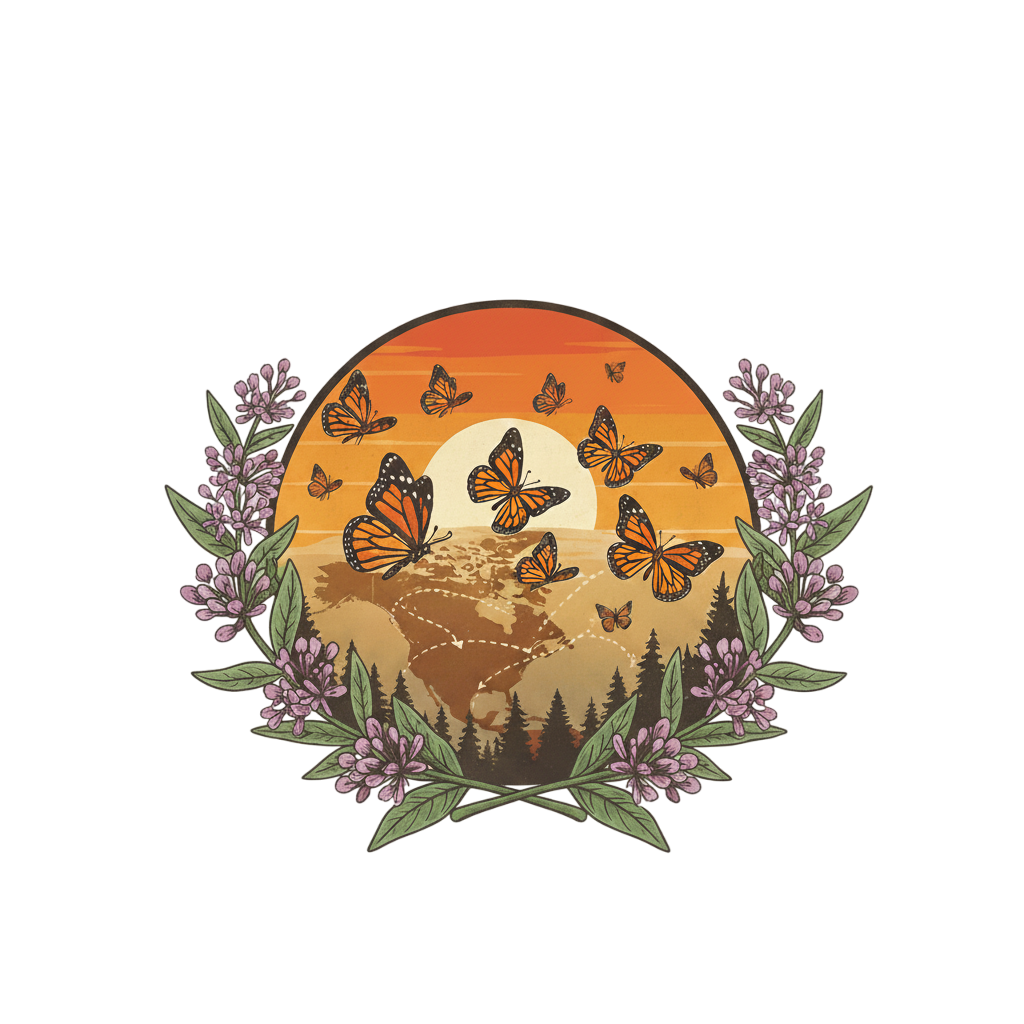Sunset Butterfly Migration design